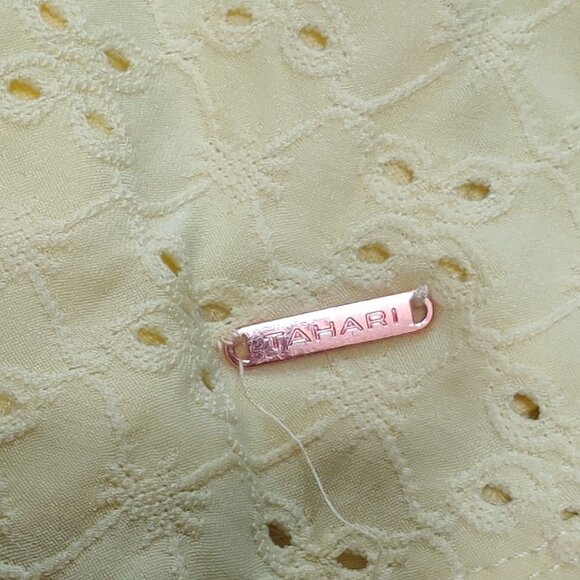 Tahari Girls 4 Yellow Eyelet Button Front Skirt Elastic Waist Summer Cottagecore - Picture 3 of 7